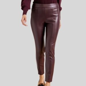 NWT Talbots Faux Leather Legging Pants Dark Plum Size 12